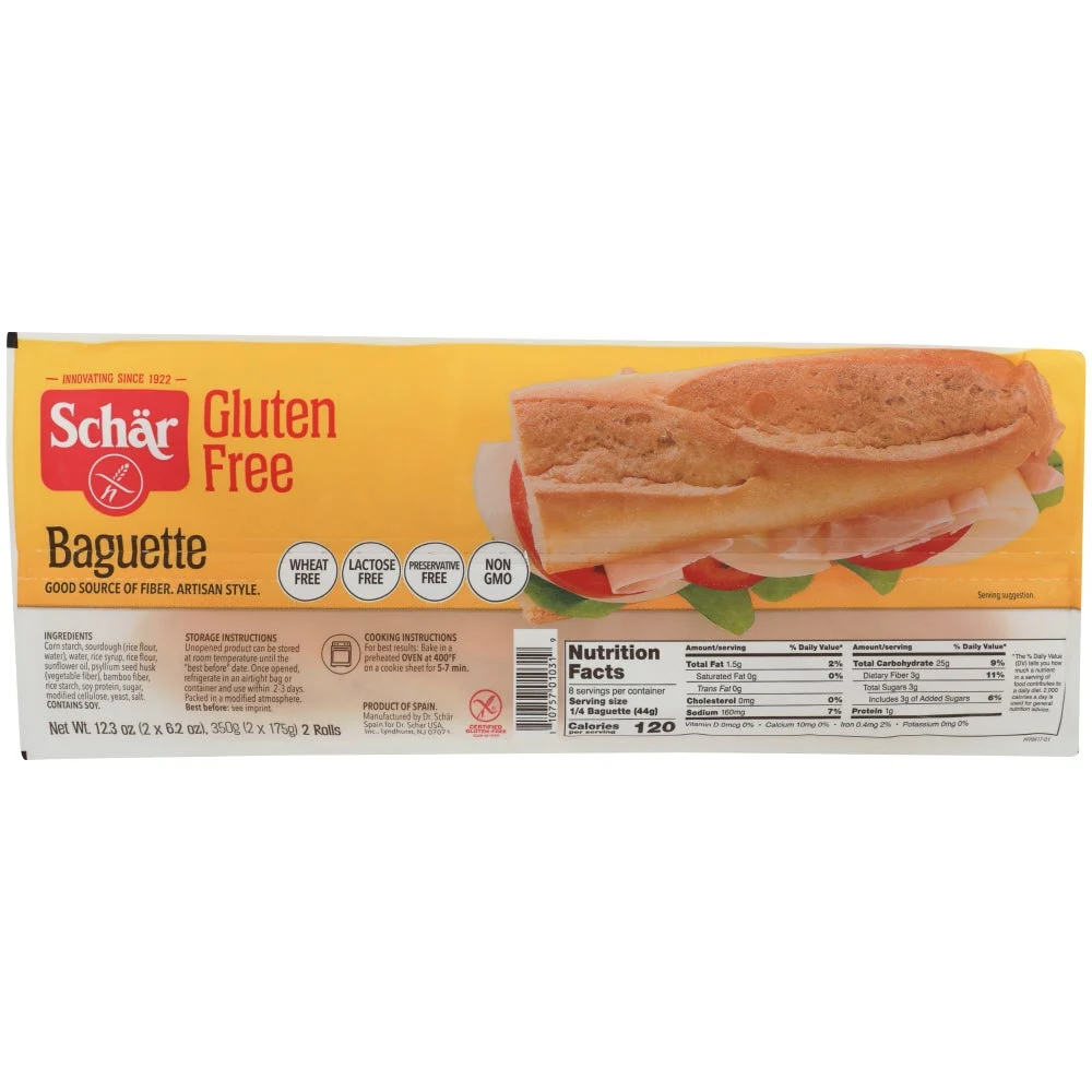 Bread, Baguette, Artisan Style,6 - 12.3 OUNCE