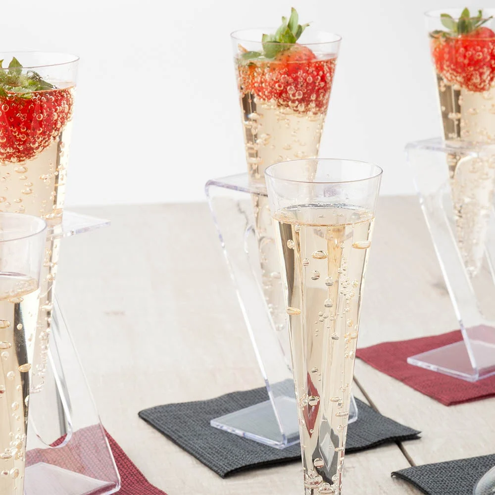 Flutes, Champagne, 5.5 Inch, Plastic, Clear, Medium, Heavyweight, 5.5 Linear Inch,1 - 100 COUNT