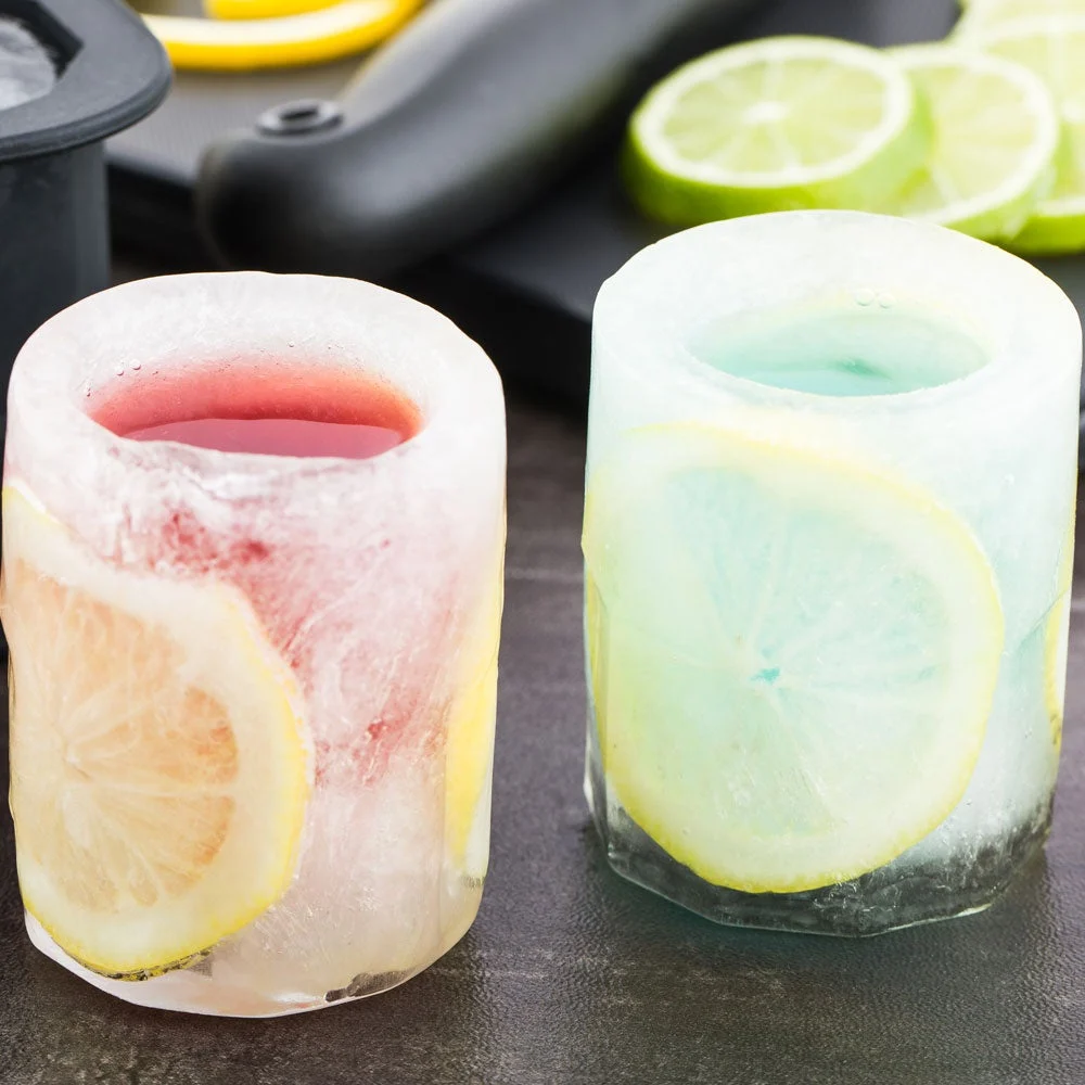 Trays, Ice, 4 Compartment, Shot Glass, Black, Silicone, 1.75 Linear Inch,1 - 1 EACH