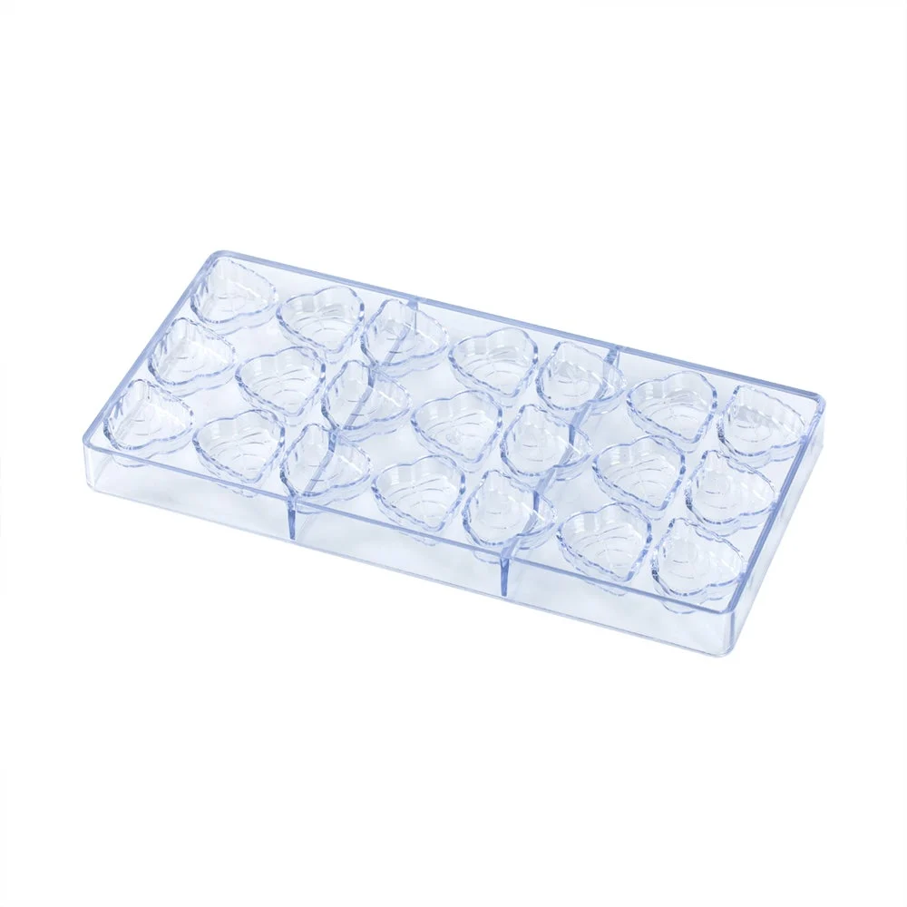 Molds, Chocolate, 21-Compartment, Leaf-Shaped, Clear, Polycarbonate,10 - 1 EACH