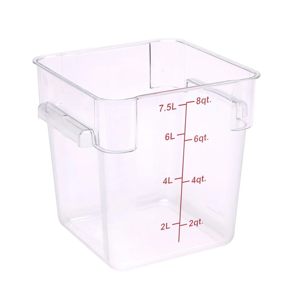 Pans, Food, 8 Quart, Square, 8.75 x 8.75 x 8.50 Inch Clear, Plastic,10 - 1 EACH