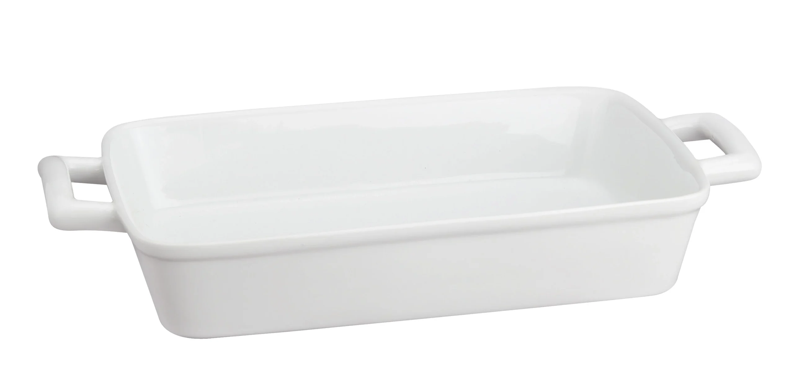 Pan, Lasagna, 13 x 9 x 2.5 Inch, Porcelain, with Handles, White,1 - 1 EACH