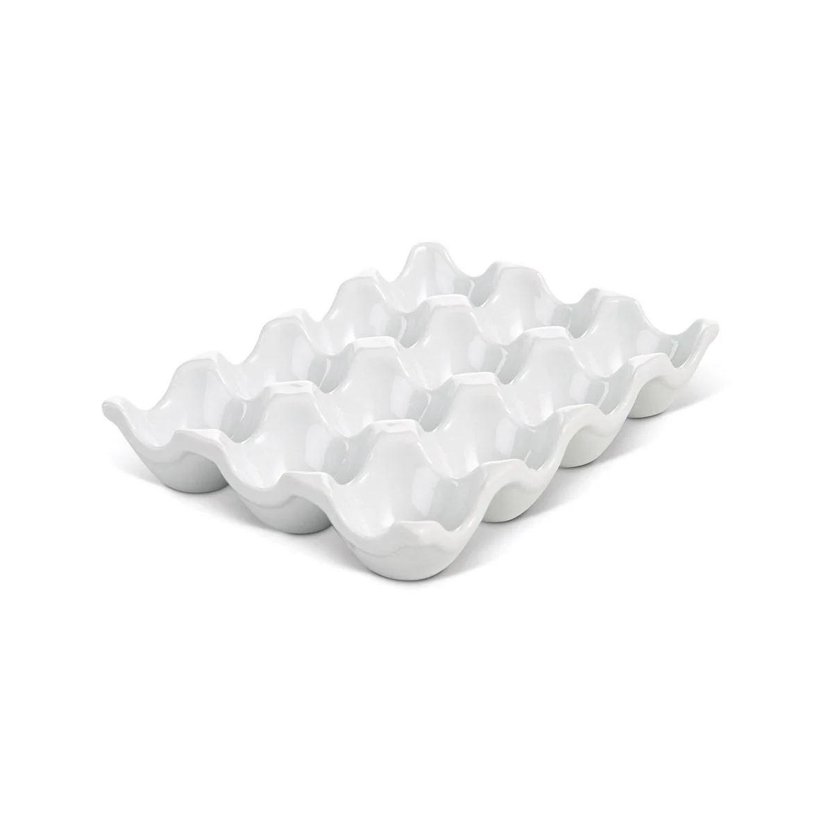 Egg Crate, 12 Egg, Rectangular, White, Porcelain,6 - 1 EACH