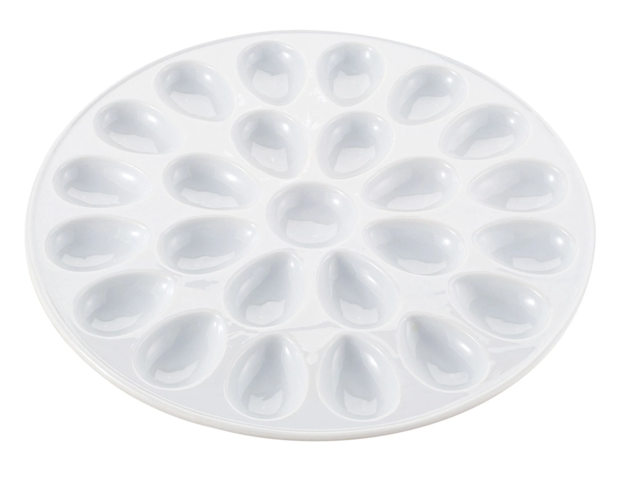 Dish, Deviled Egg, Porcelain, 13.25 Inch, White, with 24 Egg Impressions,6 - 1 EACH