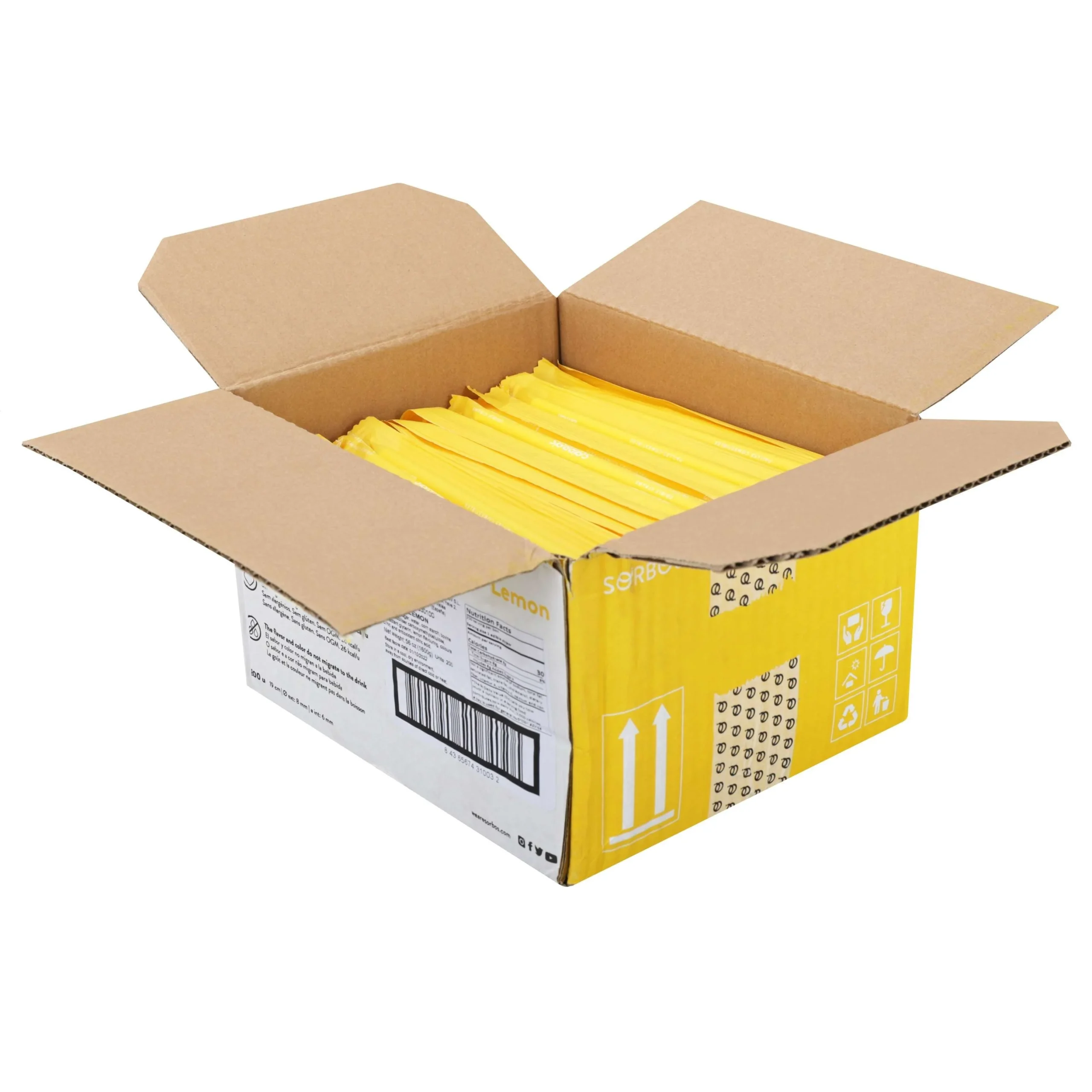 Straws, 19 Centimeter, Edible Lemon,1 - 200 COUNT