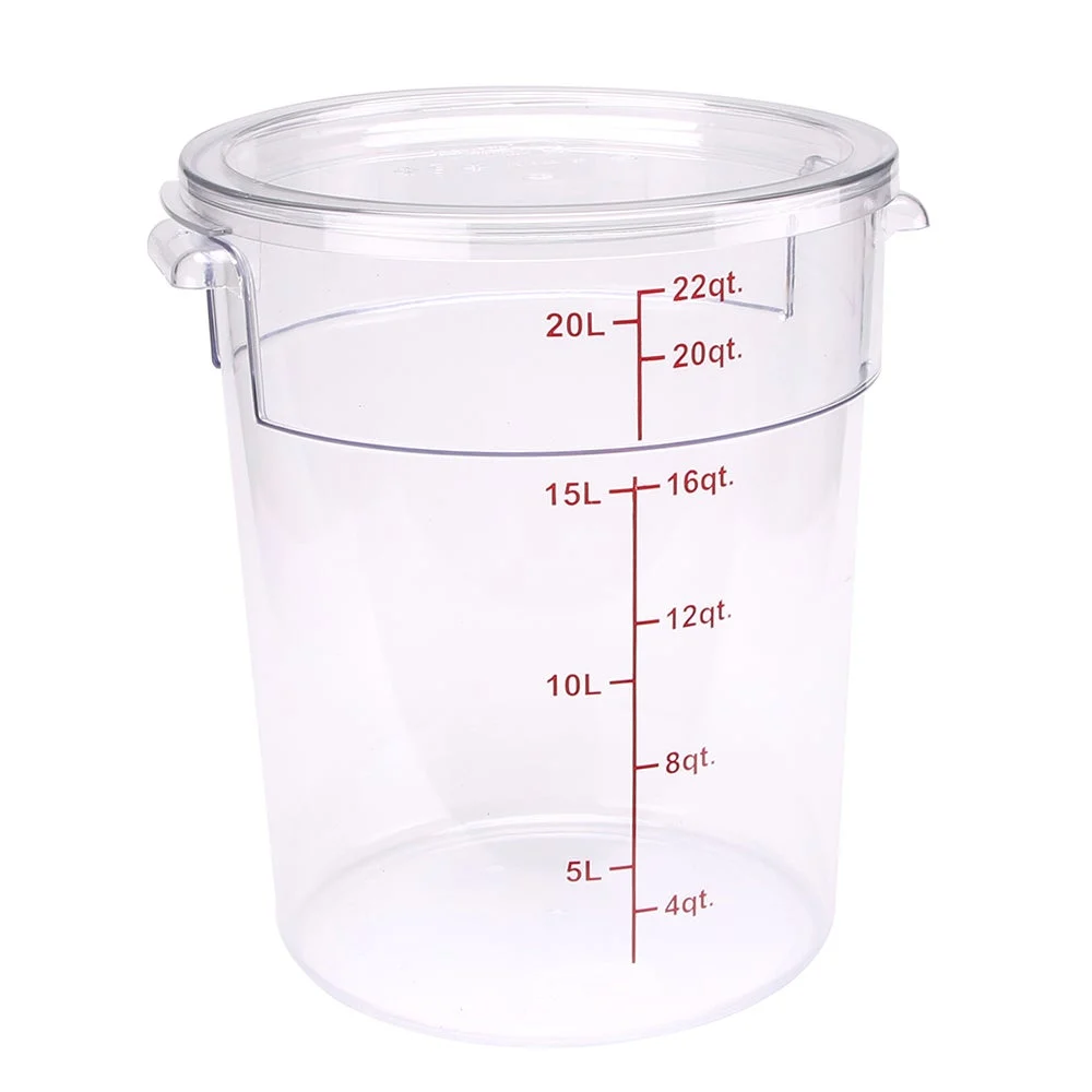 Lids, Round, Clear, Plastic, for 12/18/22 Quart Met Lux Food Containers,10 - 1 EACH