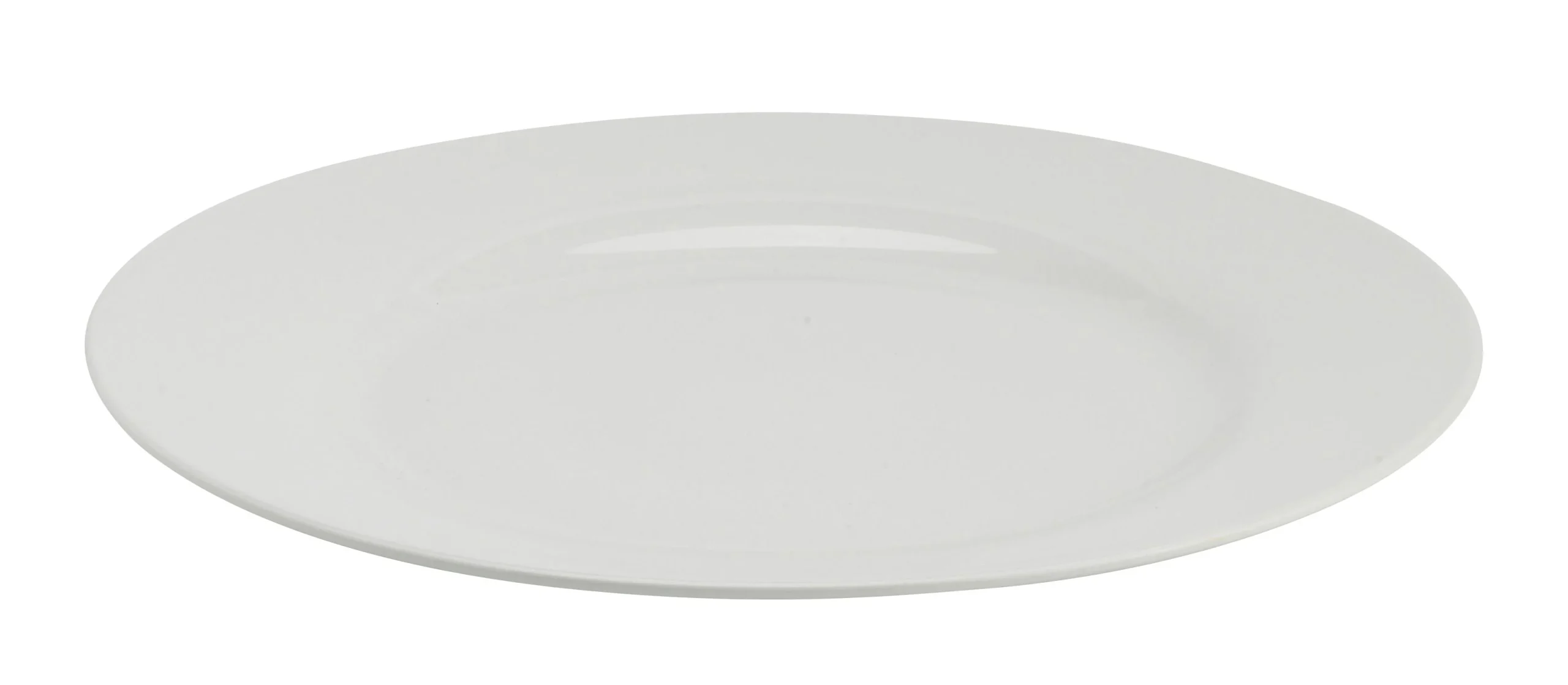 Plate, Buffet, Porcelain, 12 Inch, Wide Rim, White, Undecorated,12 - 1 EACH