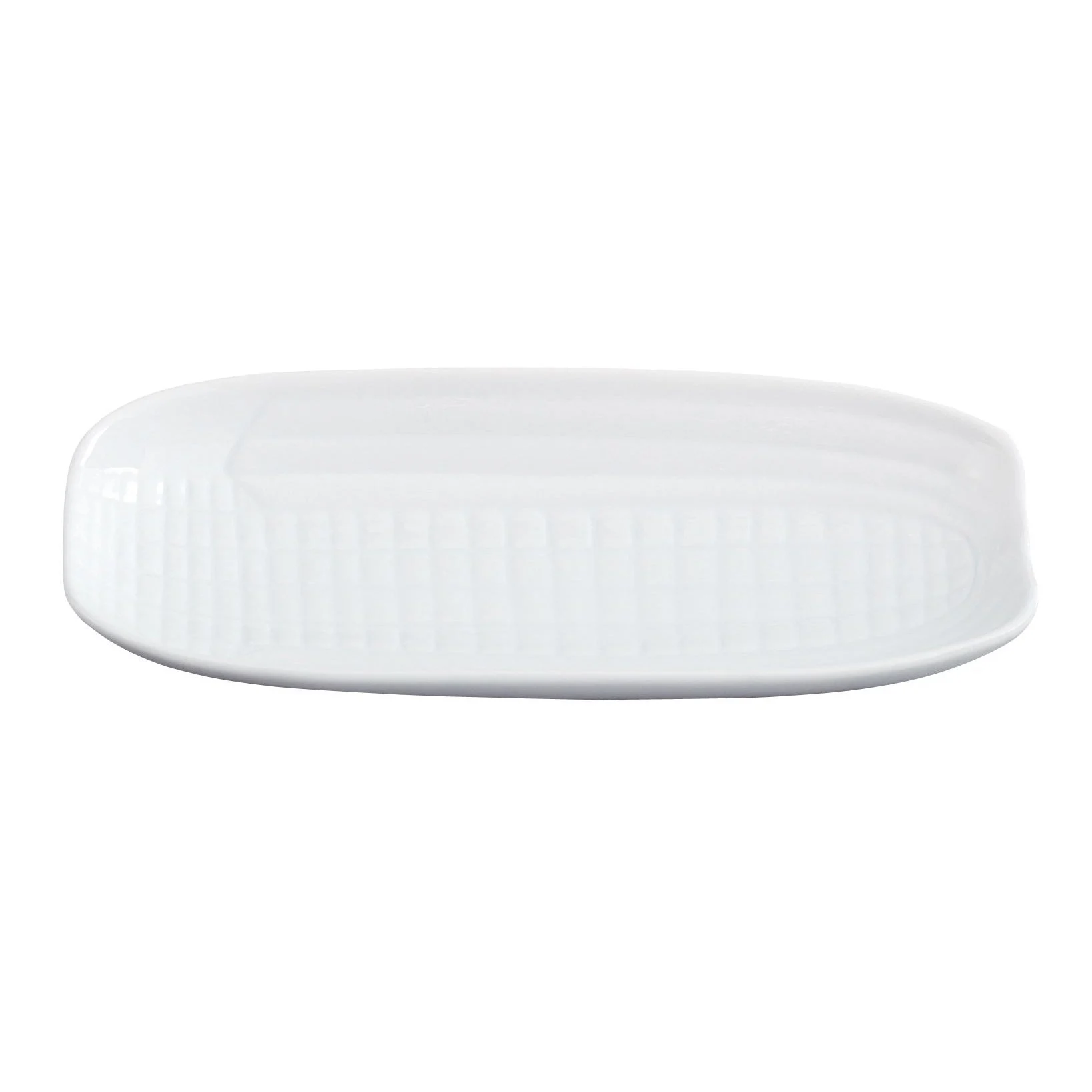 Dish, Corn, Porcelain, 9.5 x 4.25 Inch, White, Corn-Shaped with Kernel Impressions,36 - 1 EACH