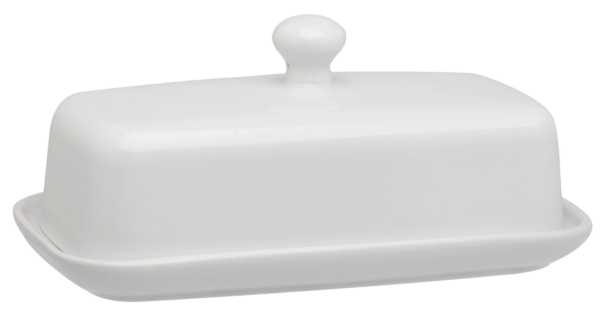 Dish, Butter, Porcelain, 8 x 3.5 x 2.25 Inch, White, with Lid,16 - 1 EACH