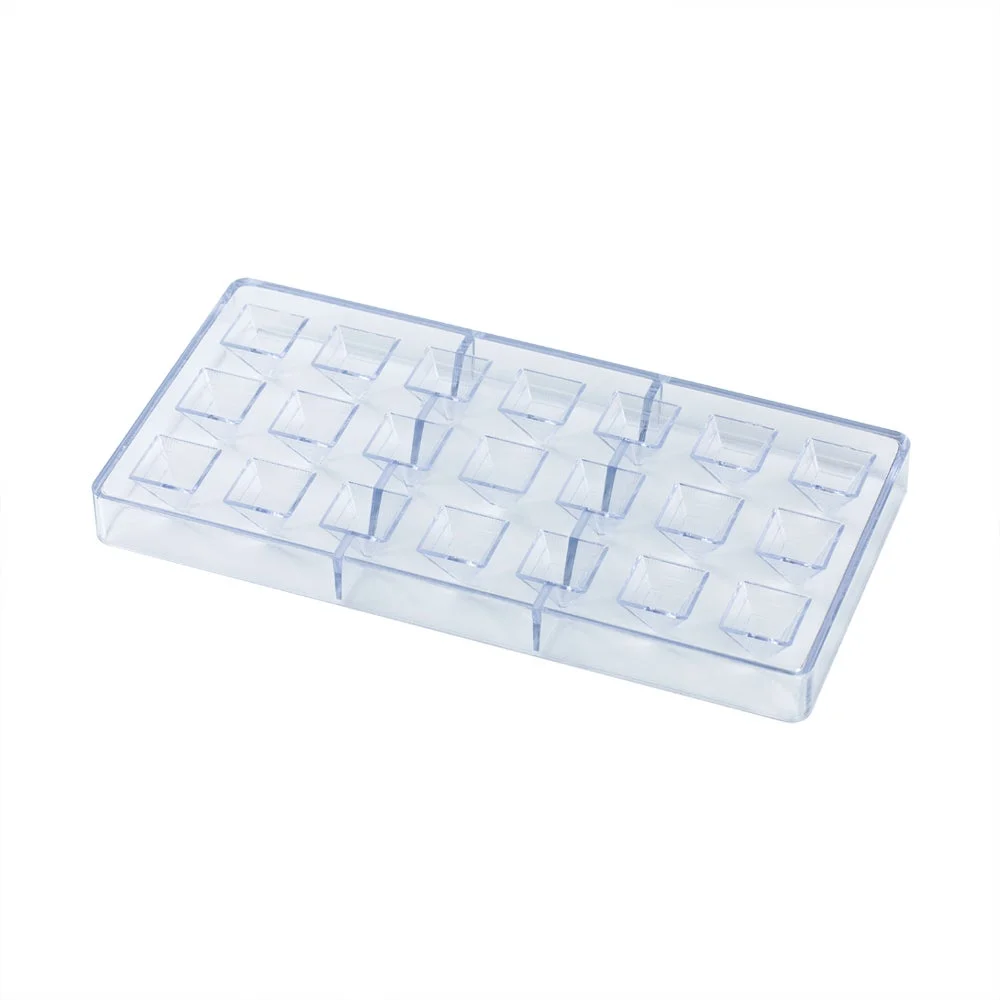 Molds, Chocolate, 21-Compartment, Pyramid-Shaped, Clear, Polycarbonate,10 - 1 EACH