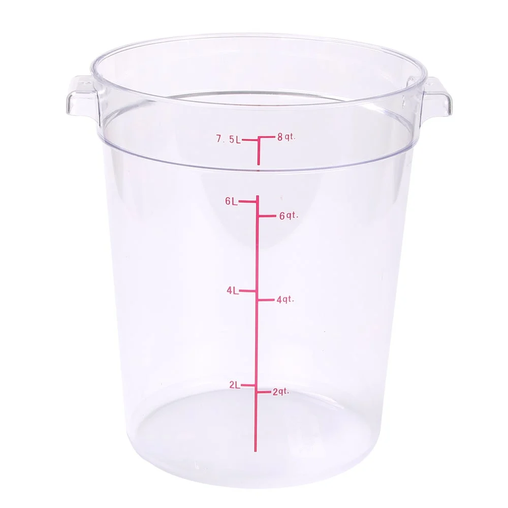 Pans, Food, 8 Quart, Round, 8.75 x 8.75 x 10.50 Inch Clear, Plastic,10 - 1 EACH
