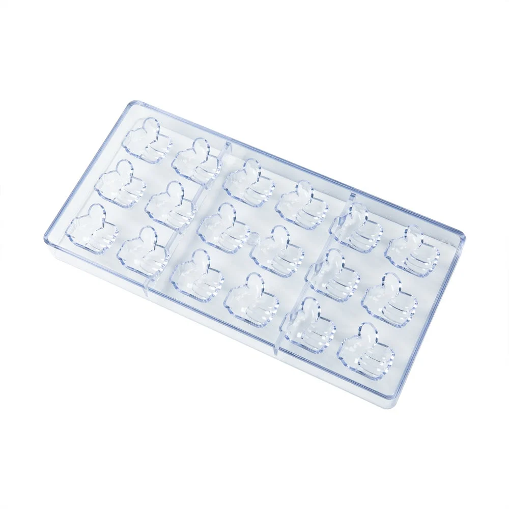 Molds, Chocolate, 18-Compartment, Thumbs Up-Shaped, Clear, Polycarbonate,10 - 1 EACH