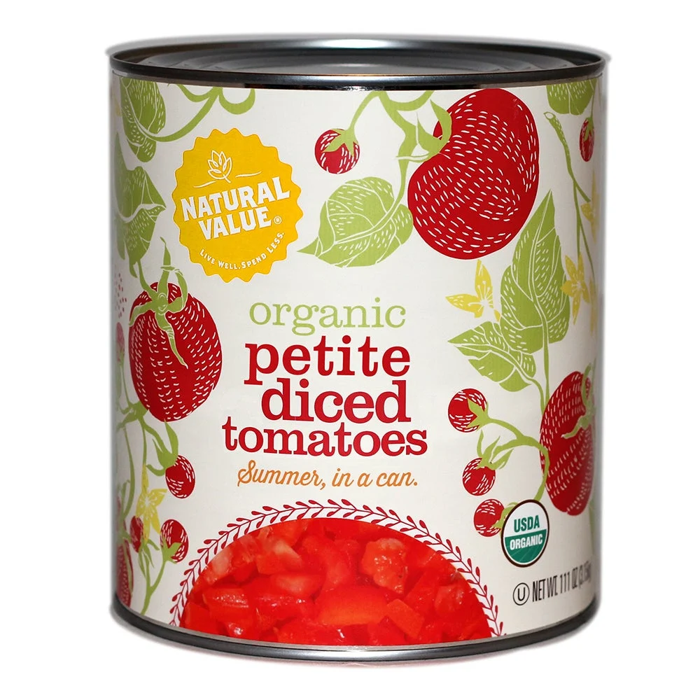 Tomatoes, Petite, Diced, #10,6 - 102 OUNCE