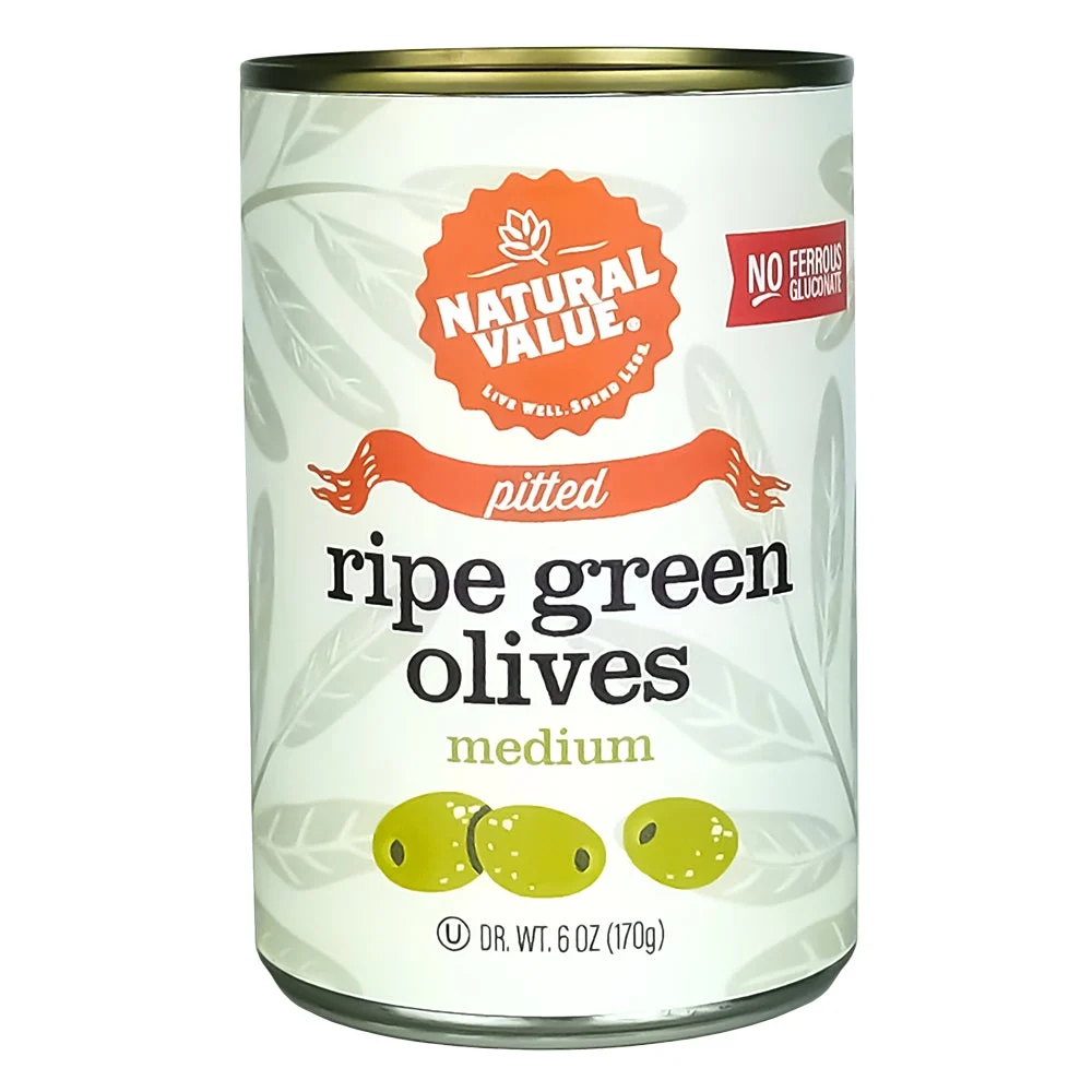 Olives, Green, Medium, Pitted,12 - 6 OUNCE