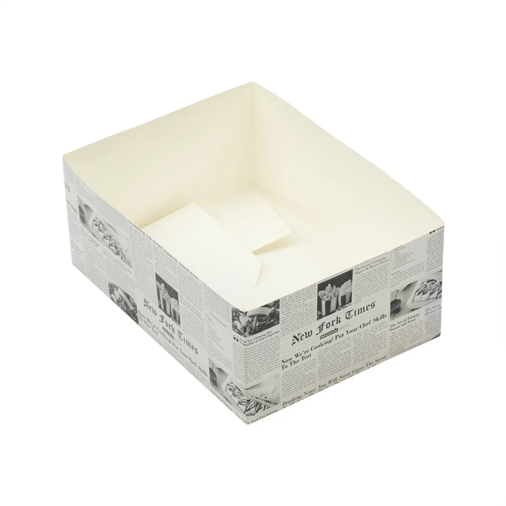 Trays, Sandwich & Burger, 8.5 x 6 x 3.5 Inch, Paper, Newspaper Print, Rectangular,1 - 100 COUNT