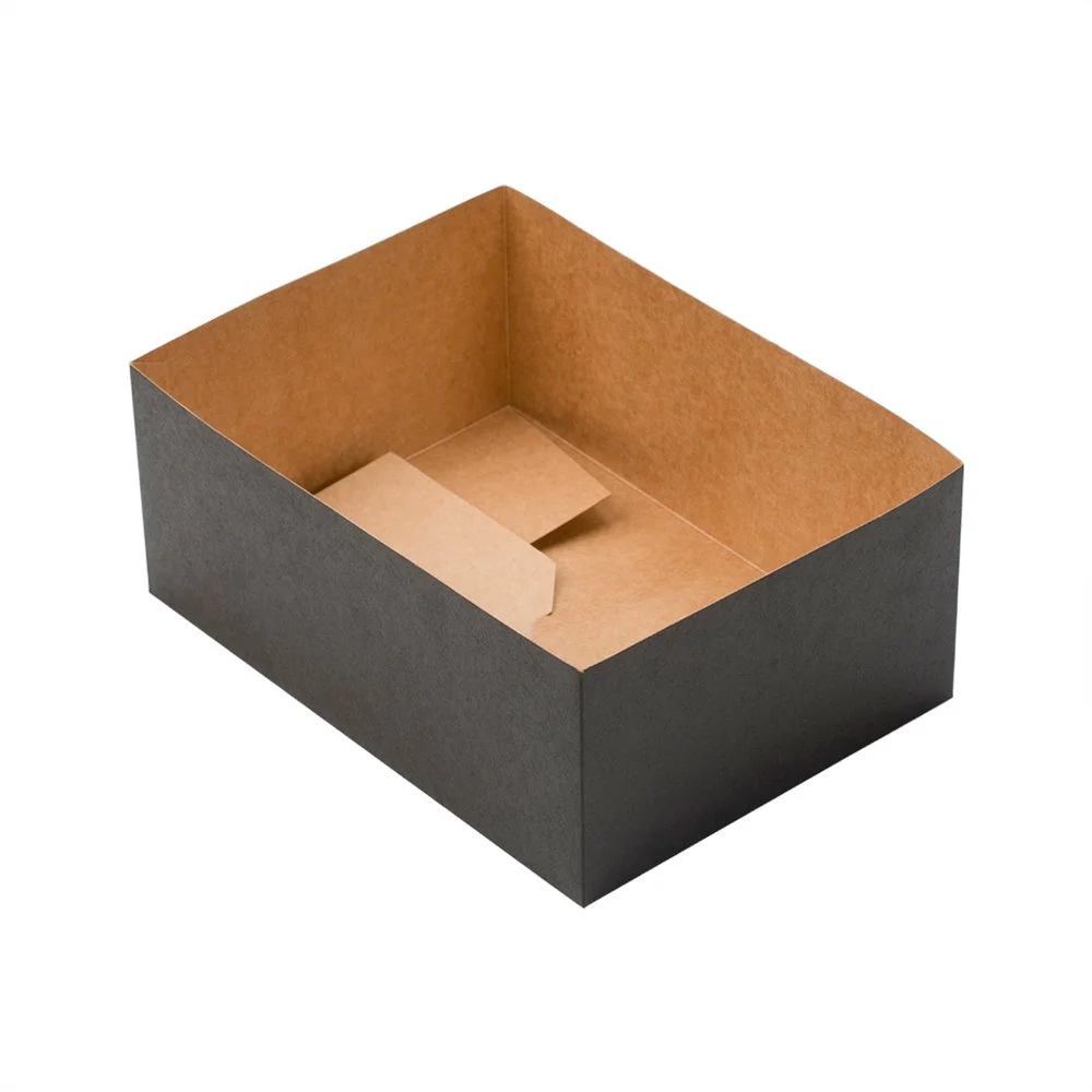 Trays, Sandwich & Burger, 8.5 x 6 x 3.5 Inch, Paper, Black & Kraft, Rectangular,1 - 100 COUNT
