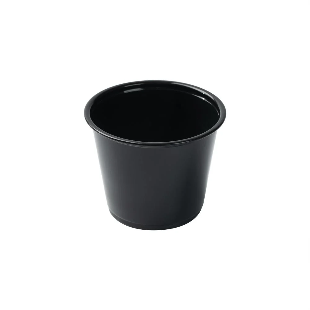 Cups, Portion, 5.5 Ounce, Plastic, Black, Round,1 - 2000 COUNT