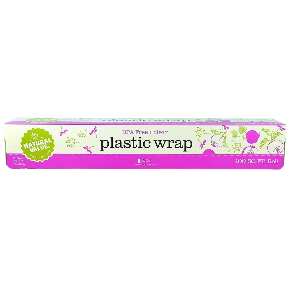 Film Roll, Cling Wrap, 12 Inch, Clear, in Cutter Box, BPA Free,24 - 100 FOOT