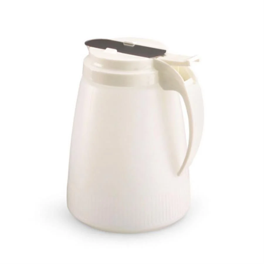 Servers, Syrup, 48 Ounce, White, Plastic, with Plastic Top,6 - 1 EACH
