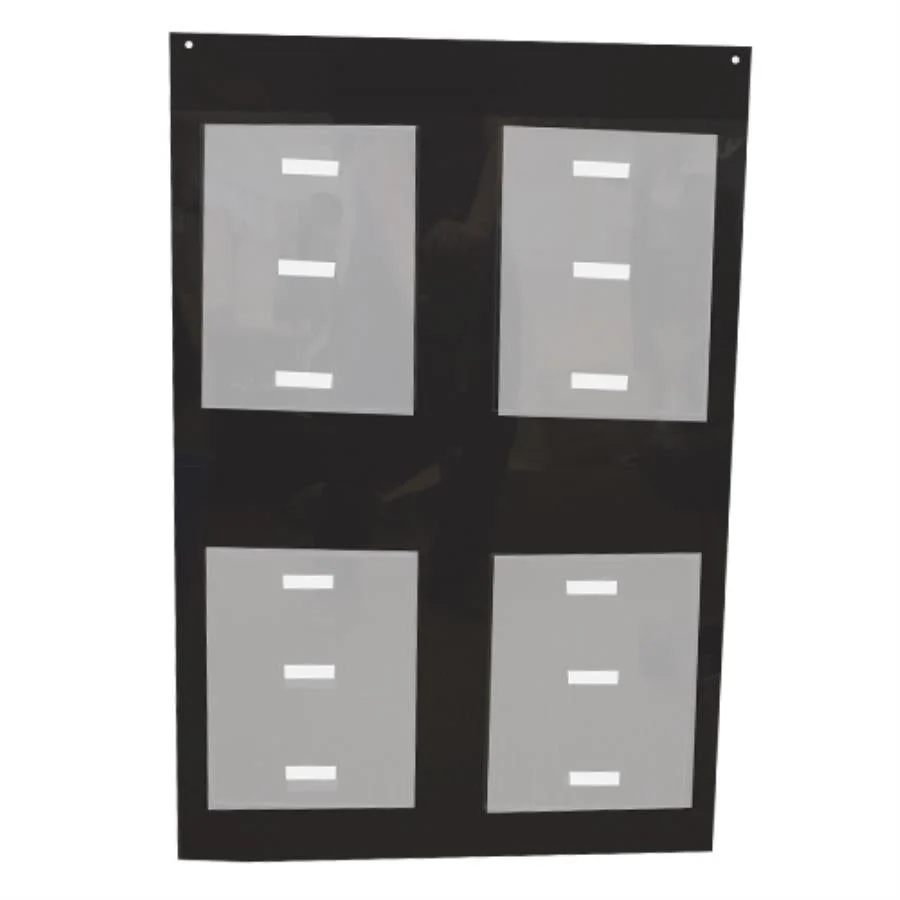 Board, Communication, 4-Compartment, Black, 23 x 25 Inch,1 - 1 EACH