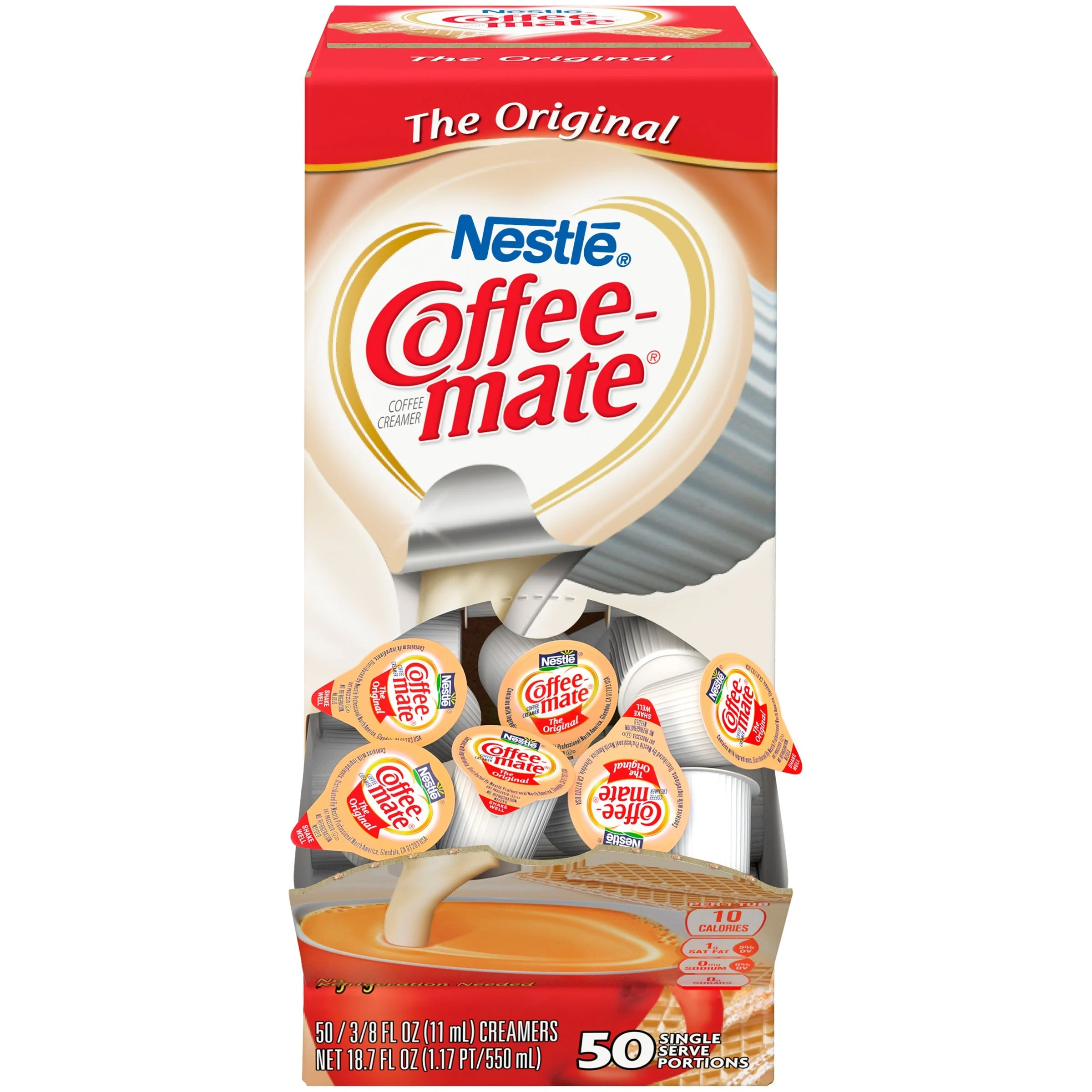 Creamer Cups, Liquid, Original, Shelf-Stable, Single-Serve, 0.38 Fluid Ounce,4 - 50 COUNT