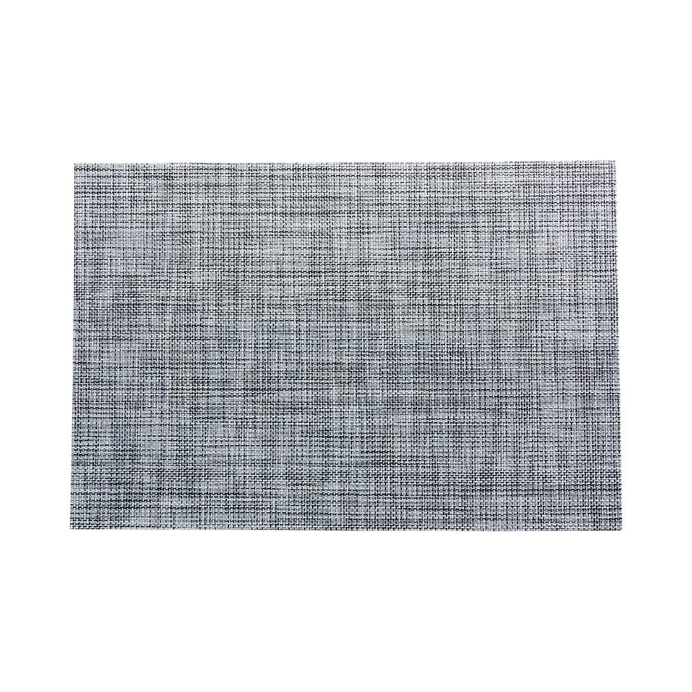 Placemats, 12 x 16 Inch, Carmel Mesh, White with Black Threads, Woven Vinyl,1 - 6 COUNT