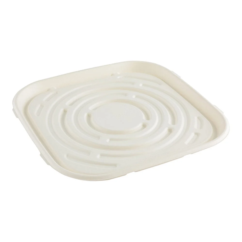 Trays, Pulp Tek 12 x 12 Inch, Paper, White, Square, Bagasse,1 - 100 COUNT