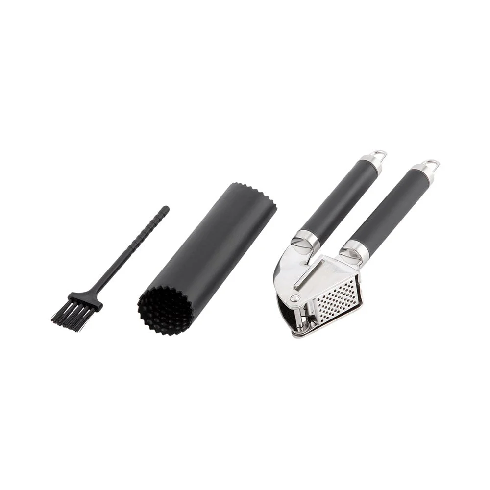 Press, Garlic, with Peeler & Brush, Stainless Steel,1 - 1 EACH