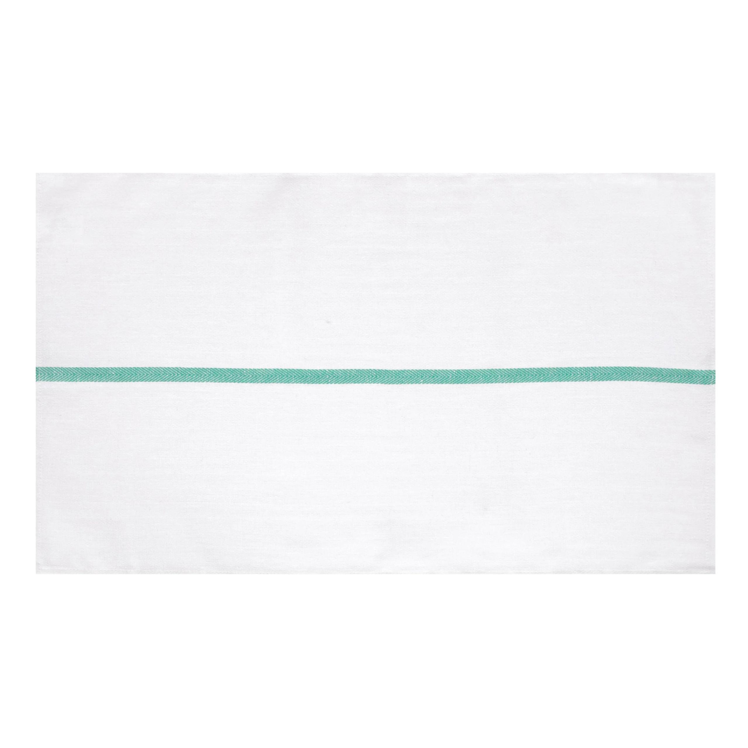 Towel, Herringbone, Green Stripes,12 - 1 EACH