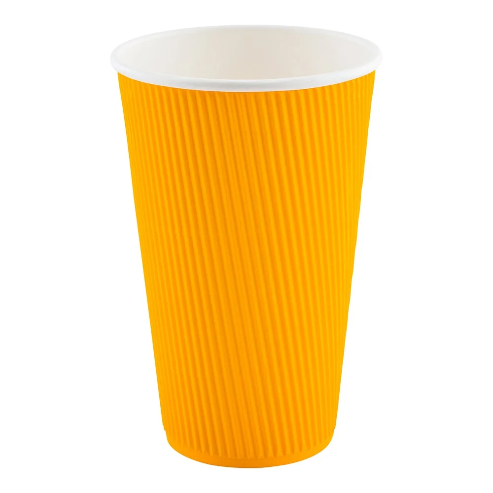 Cups, Hot, 20 Ounce, Paper, Yellow, Ripple Wall,1 - 250 COUNT
