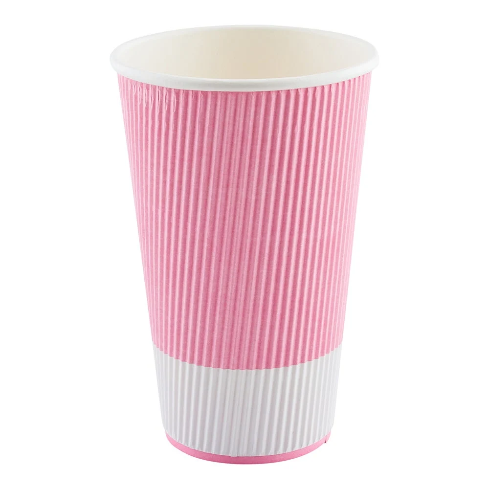 Cups, Hot, 20 Ounce, Paper, Light Pink, Ripple Wall,1 - 250 COUNT