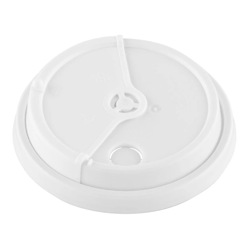 Lids, Low Dome, Straw or Sip, Plastic, White, Polypropylene, for 8/12/16/20 Ounce Cups, Recyclable,1 - 100 COUNT
