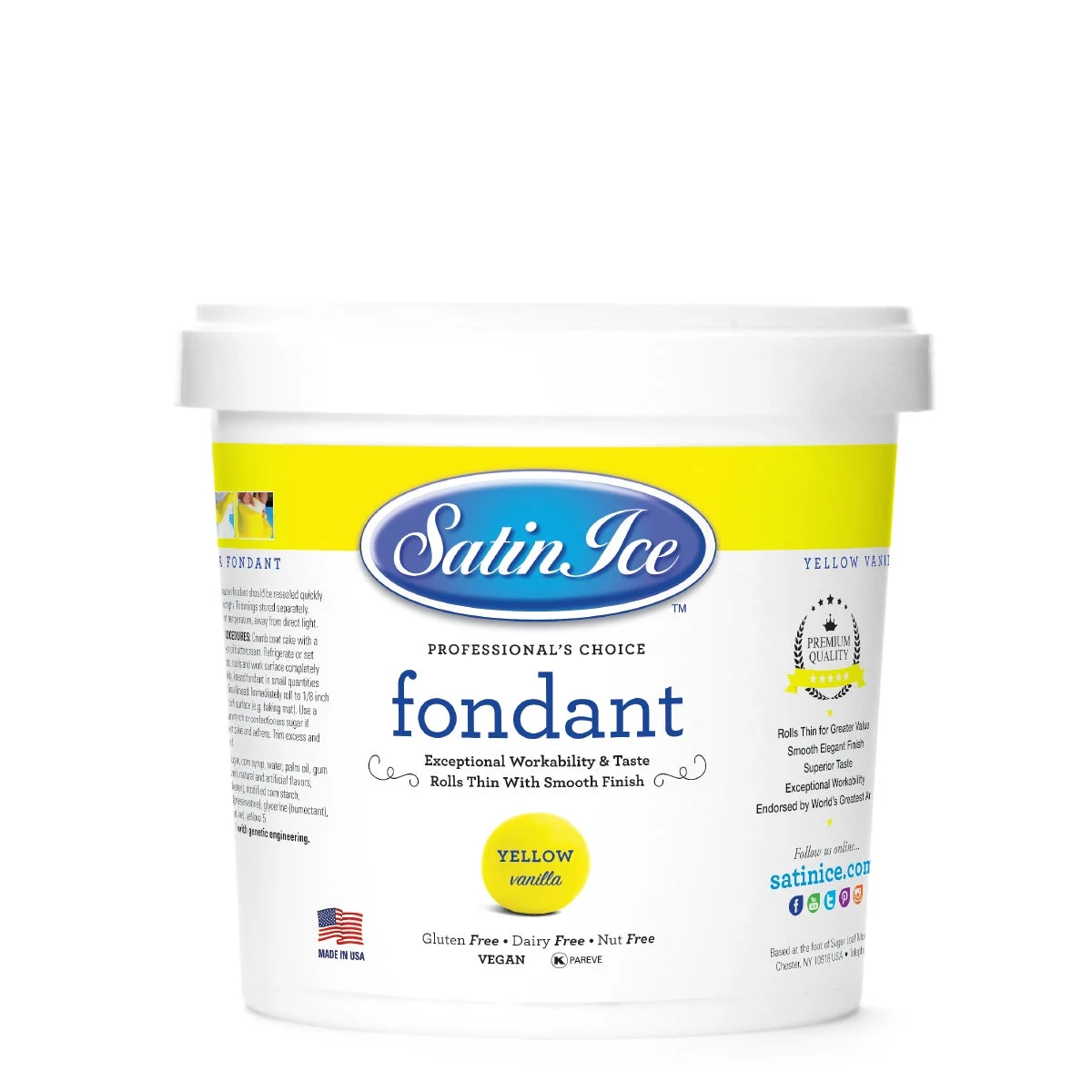 Sugar, Fondant, Rolled, Yellow Vanilla,10 - 2 POUND