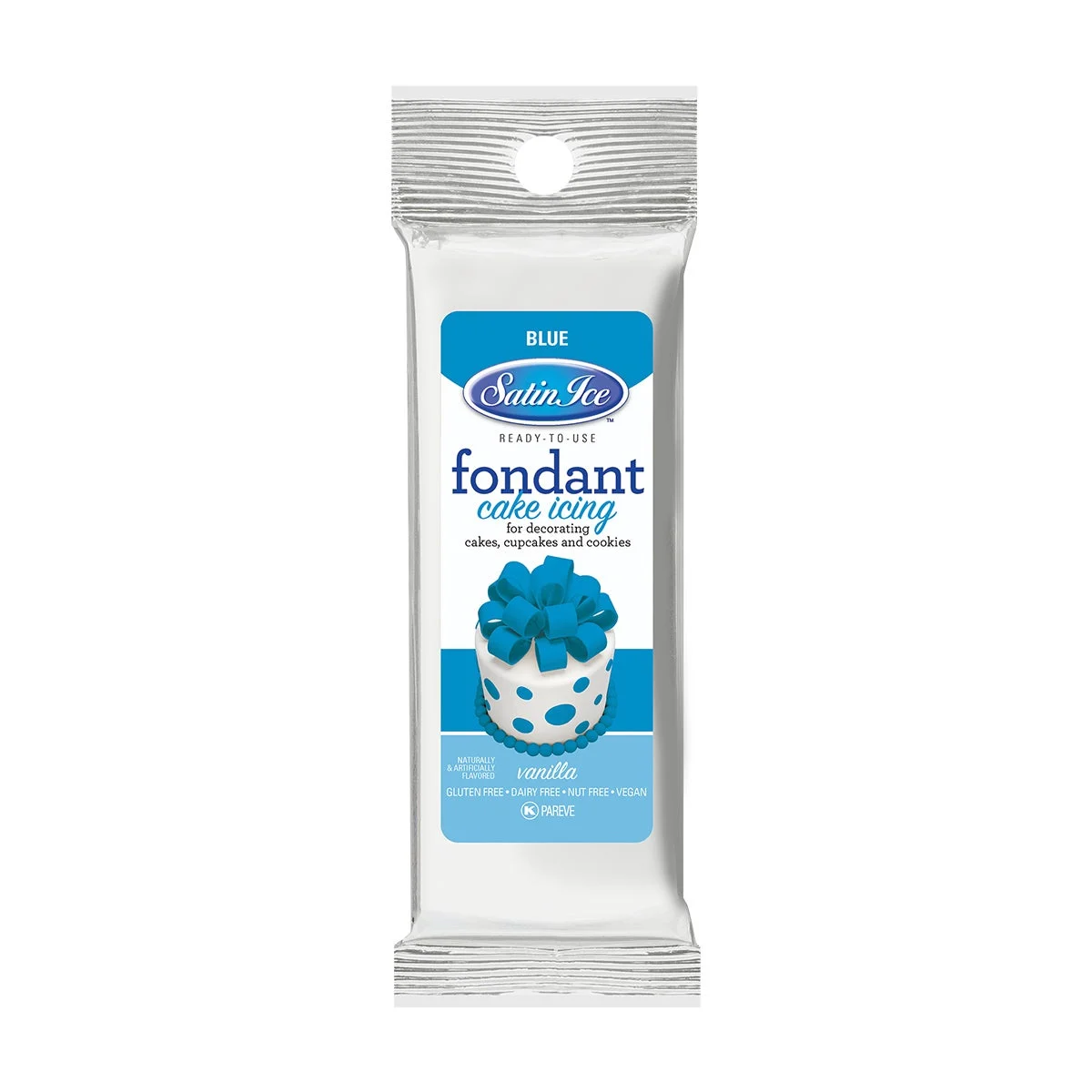 Sugar, Fondant, Rolled, Blue Vanilla,12 - 4.4 OUNCE