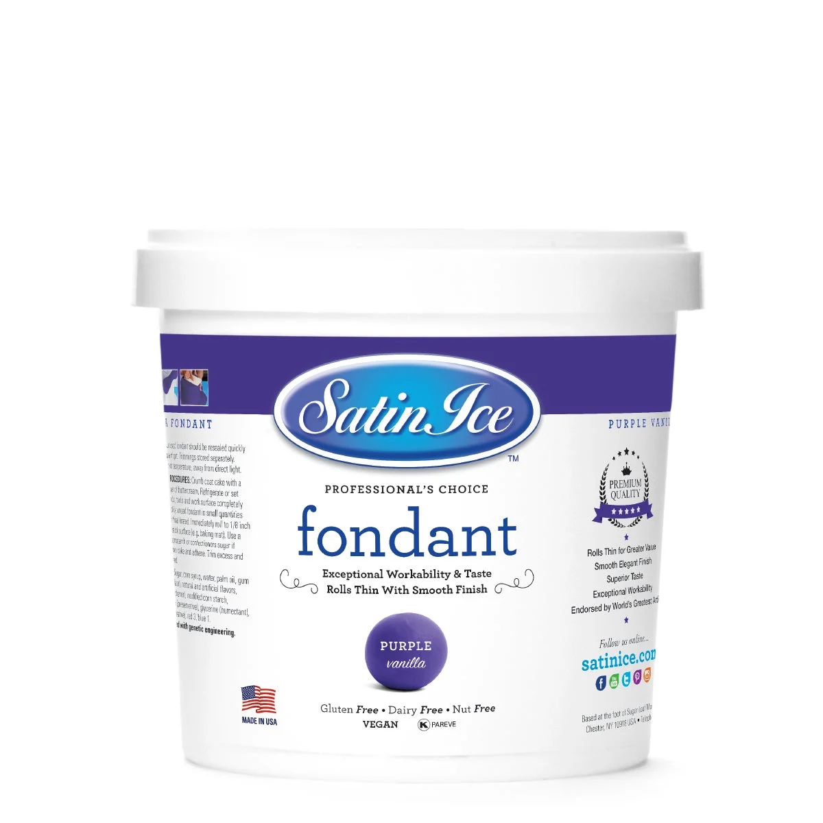 Sugar, Fondant, Rolled, Purple Vanilla,10 - 2 POUND