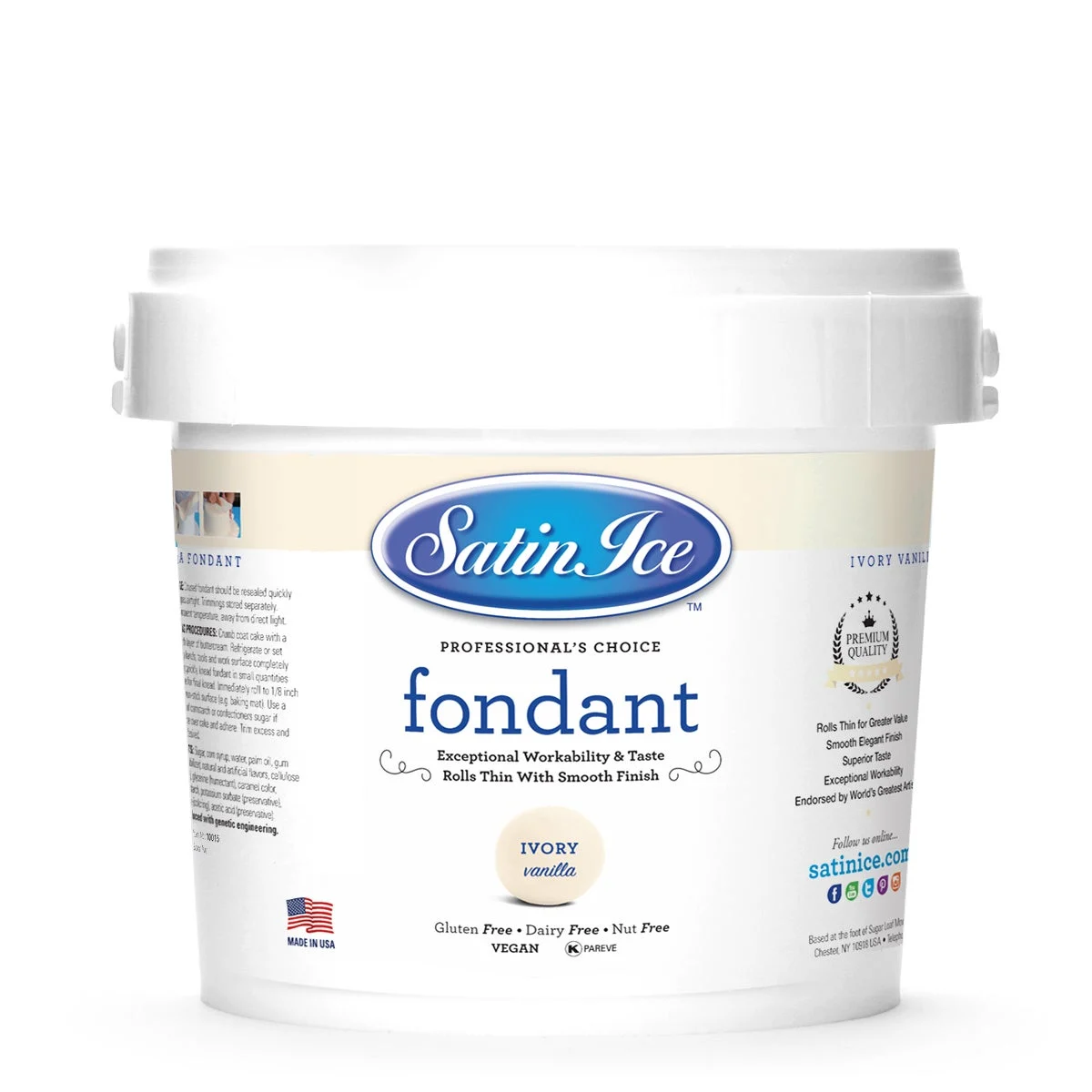 Sugar, Fondant, Rolled, Ivory Vanilla,8 - 5 POUND