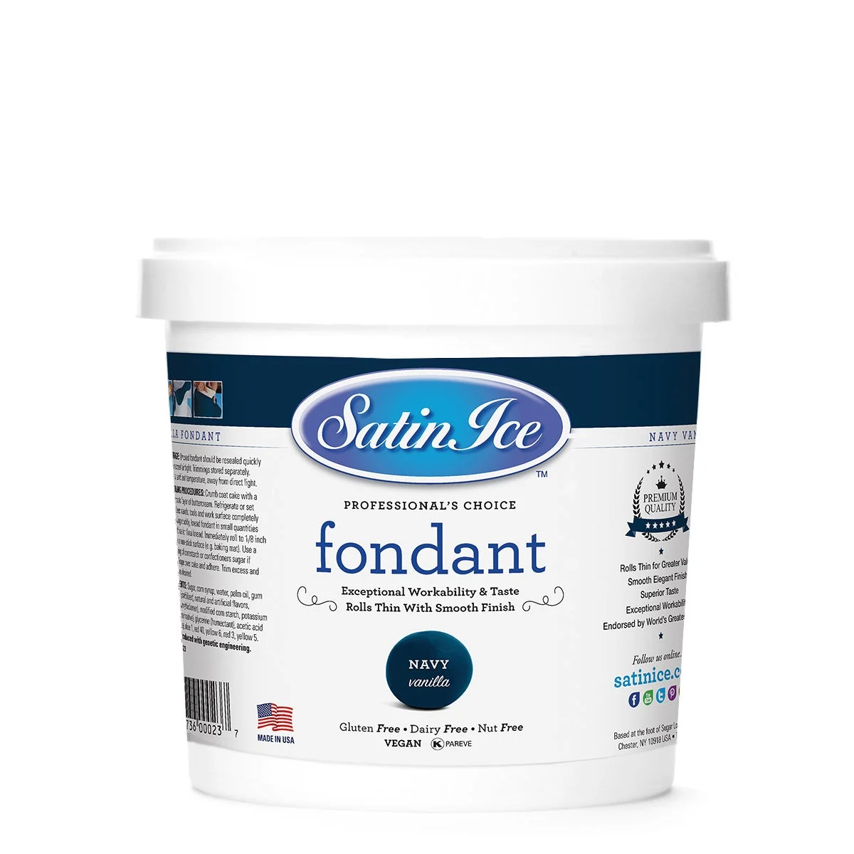 Sugar, Fondant, Rolled, Navy Blue Vanilla,10 - 2 POUND