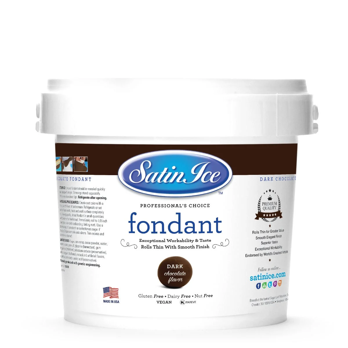 Sugar, Fondant, Rolled, Dark Chocolate,8 - 5 POUND
