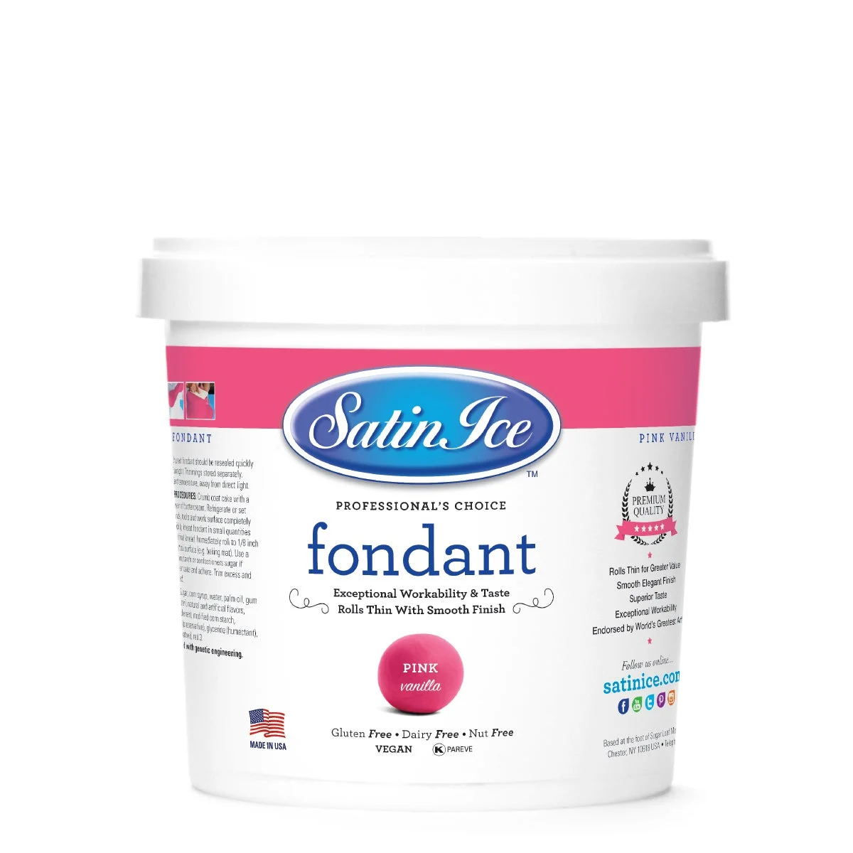 Sugar, Fondant, Rolled, Pink Vanilla,10 - 2 POUND