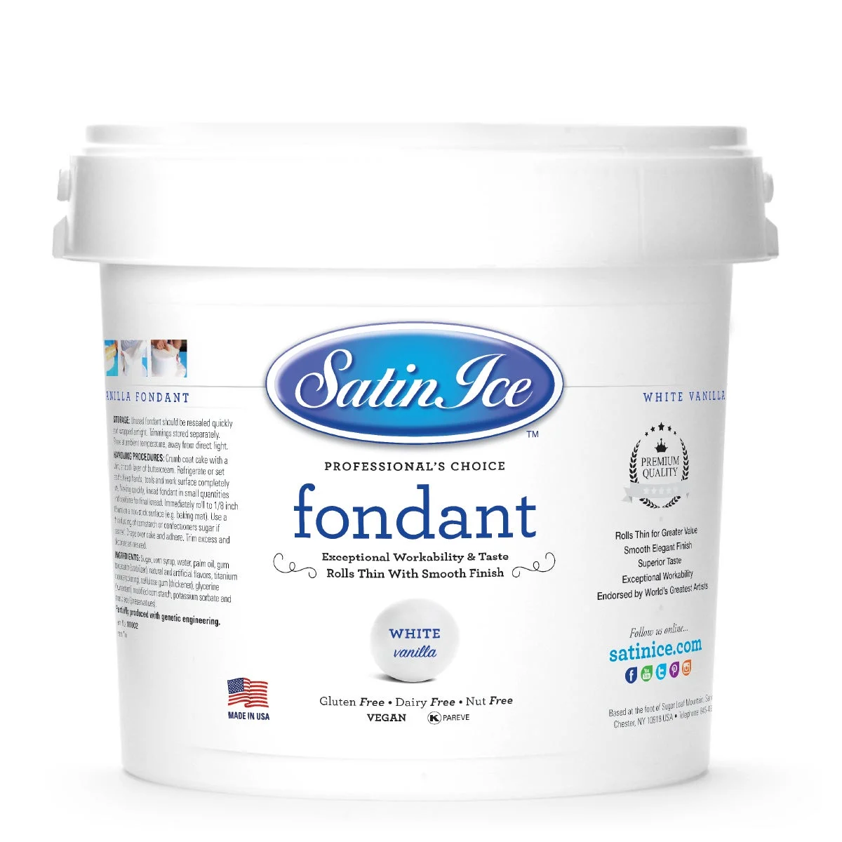 Sugar, Fondant, Rolled, White Vanilla,4 - 10 POUND