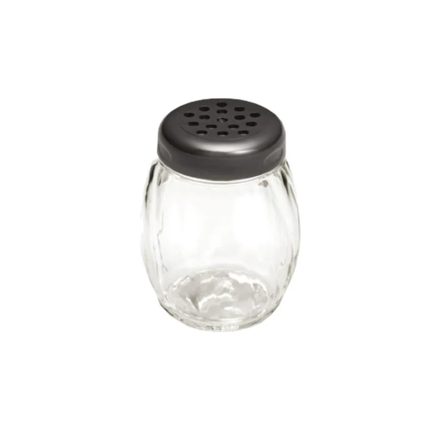 Shaker, 6 Ounce, Clear Plastic, With Black Lid,1 - 1 EACH