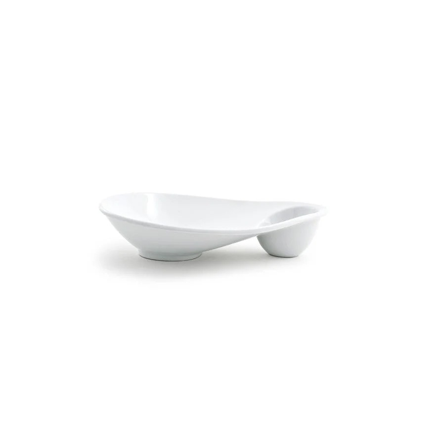 Plates, Ellipse Sampler, 8.25 x 6.5 Inch, White, Porcelain,6 - 1 EACH