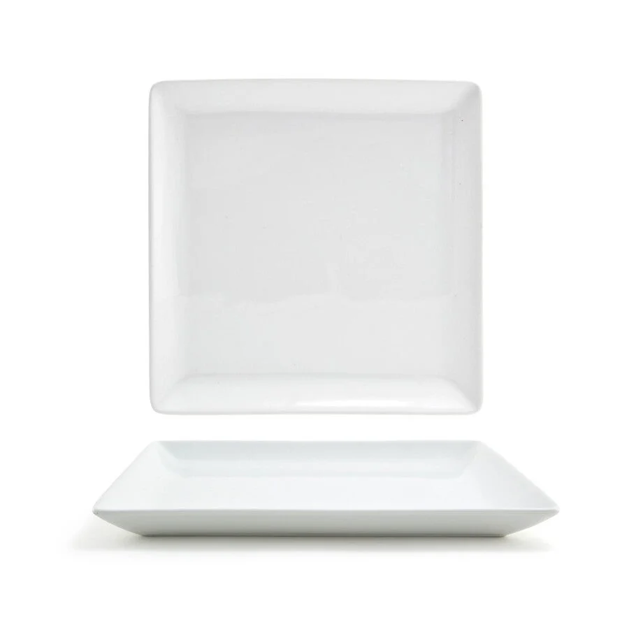 Plates, Mod, 10 Inch, White, Square, 10 Linear Inch,12 - 1 EACH
