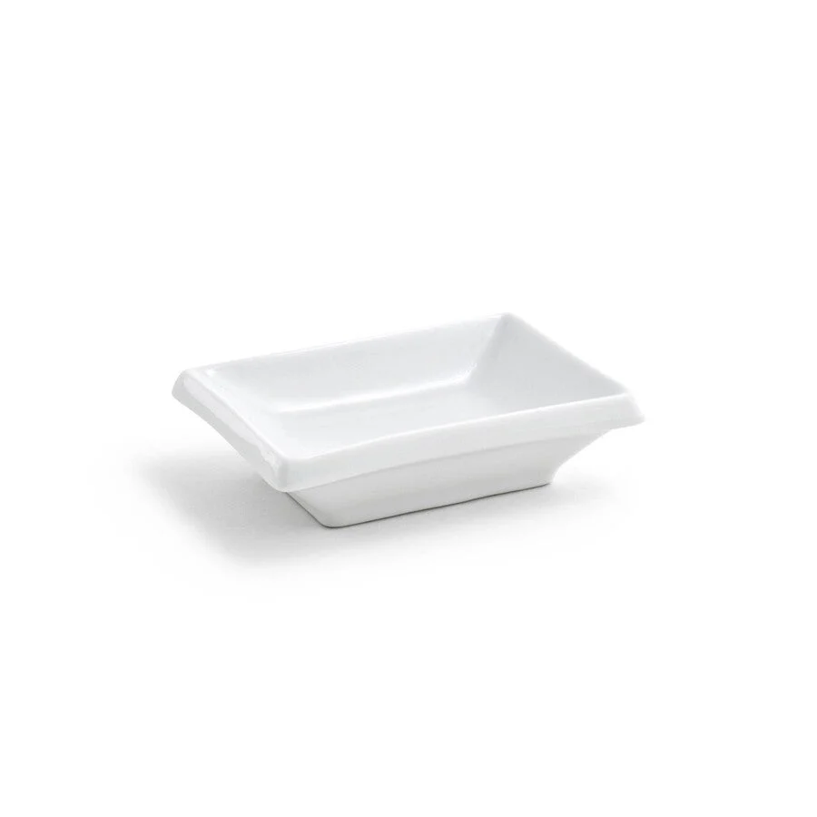 Dishes, Sampler, 2 Ounce, White, Porcelain, 2.5 x 4 Inch, Rectangular,12 - 1 EACH