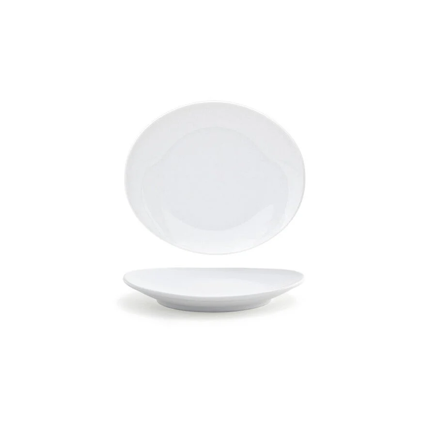 Plates, Ellipse, 6.5 Inch, White, Coupe, 6.5 Linear Inch,12 - 1 EACH