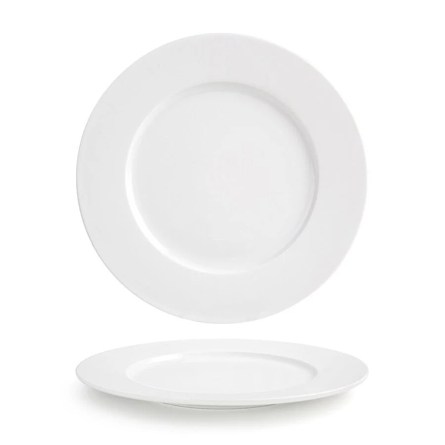 Plates, Monaco, 11 Inch, Wide Rim, White, 11 Linear Inch,6 - 1 EACH