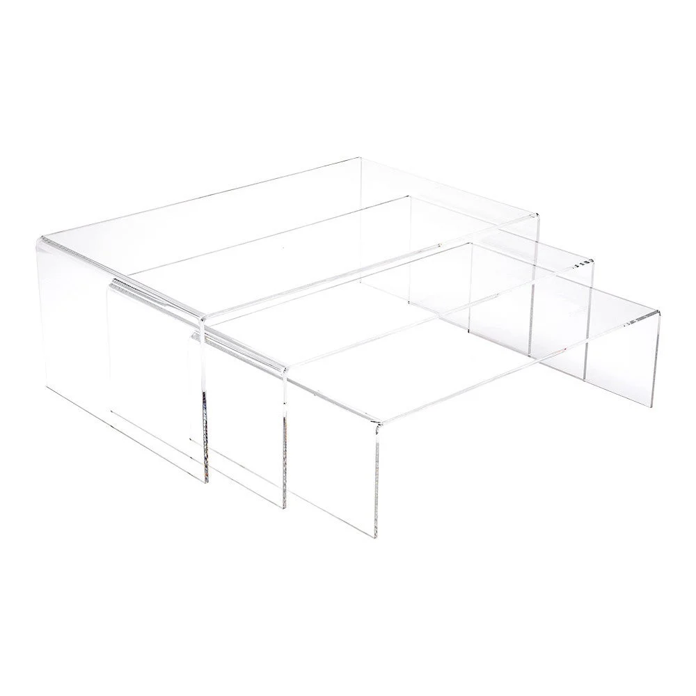 Display Stand, Buffet, Clear Tek 15.75 x 11.75 x 6 Inch, 3 Riser, Clear, Acrylic,1 - 3 PIECE
