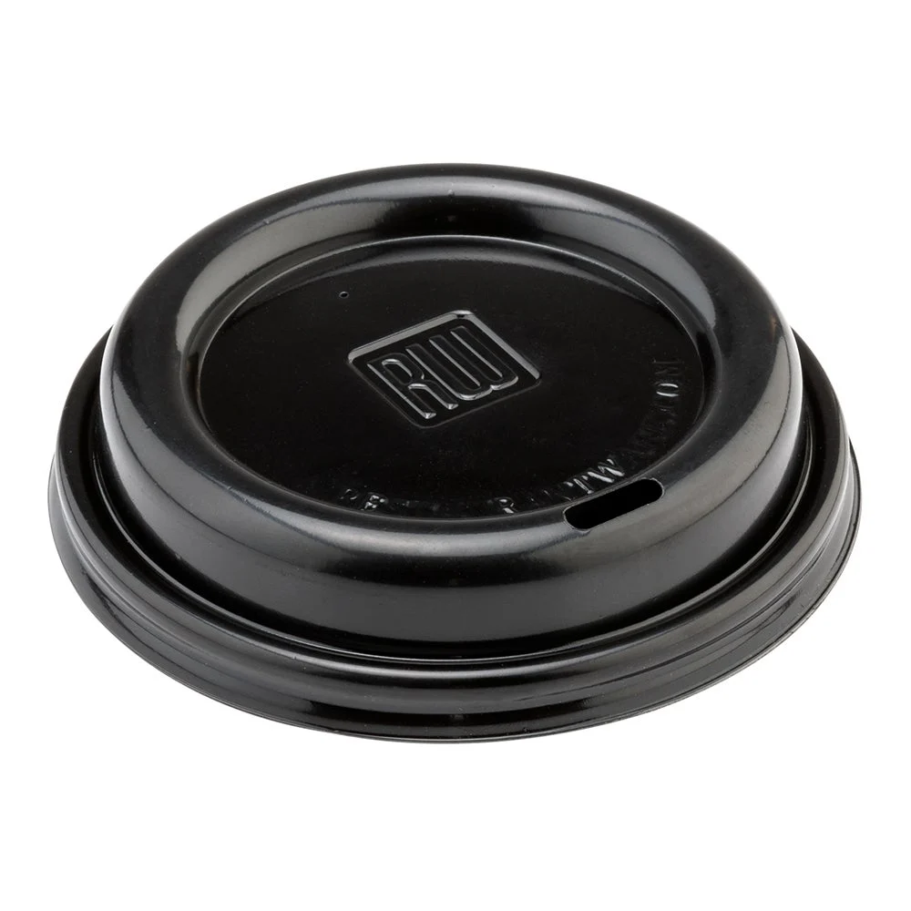 Lids, Flat, Restpresso, Plastic, Black, for 8/12/16 Ounce Cups,1 - 500 COUNT