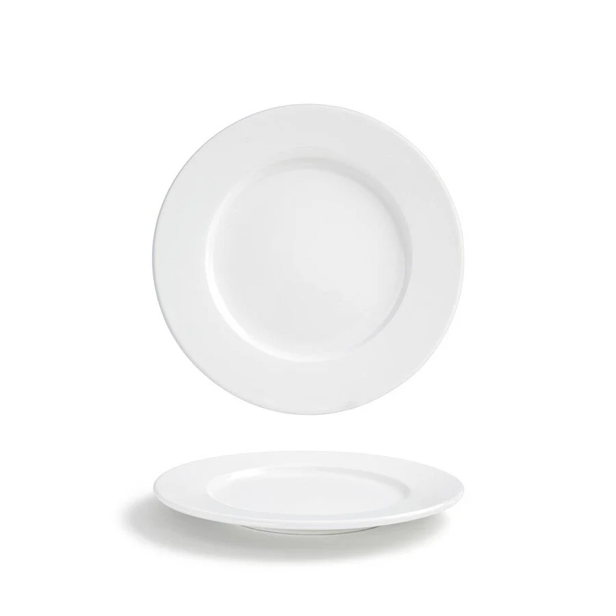 Plates, Monaco, 8.5 Inch, Wide Rim, White, 8.5 Linear Inch,6 - 1 EACH