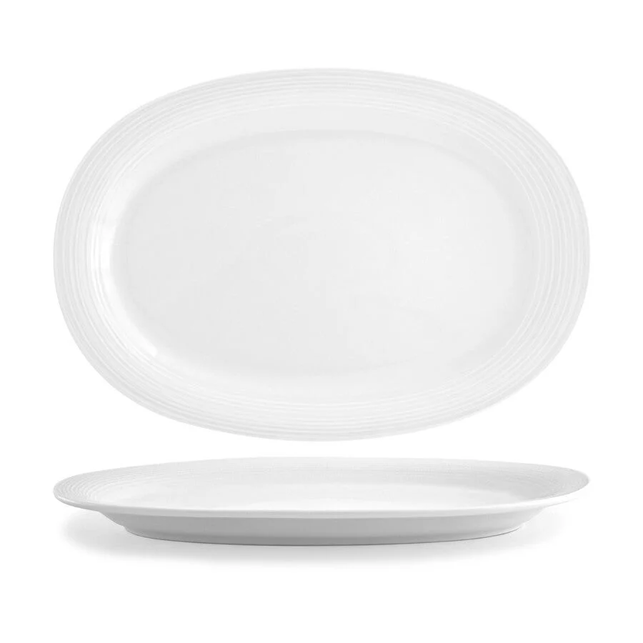 Plates, Spiral, 14 Inch, White, Oval, 14 Linear Inch,6 - 1 EACH